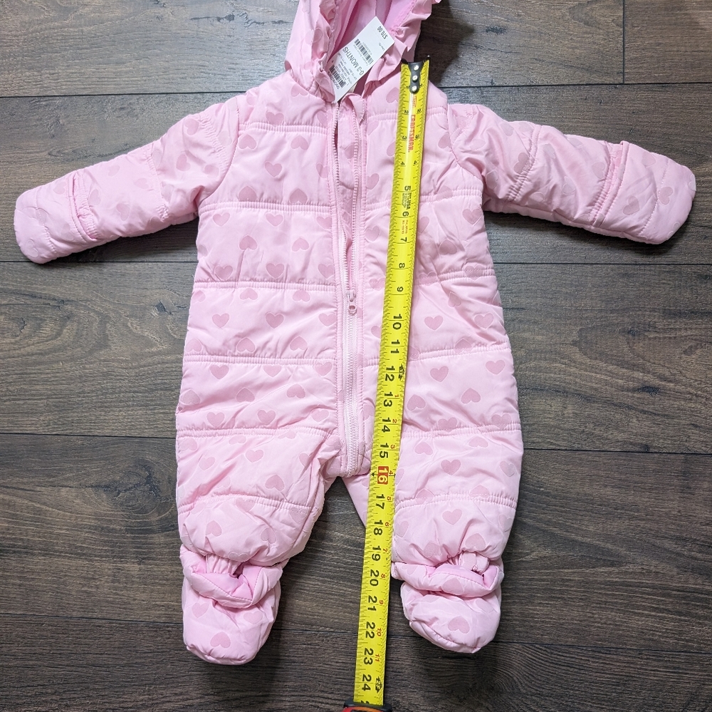 First Impressions New Light Pink Heart Snowsuit Size 0-3 Months - Picture 5 of 5